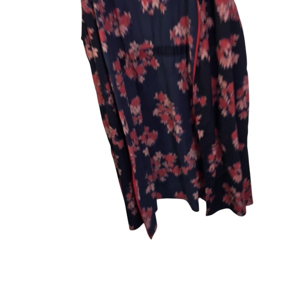 PLEIONE Navy Floral Sleeveless Duster Kimono Cardigan Vest Women 2X - Picture 5 of 16